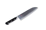 Kanetsune Santoku Chef s Knife, 7.10 in. Damascus, Blue Handle