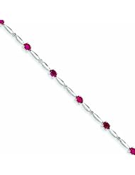 Genuine 14K White Gold White Gold With Diamond And Ruby Gemstone Bracelet 4 Grams Of Gold 100% Satisfaction Guaranteed.