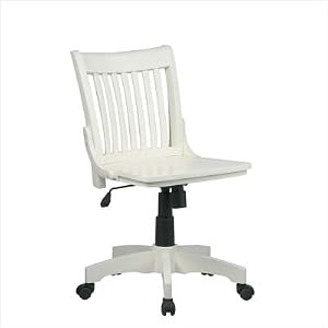 Deluxe Armless Wood Bankers Desk Chair with Wood Seat by Office Star