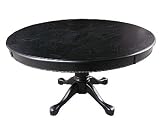 Round 54 inch Furniture Poker Table With Dining Top - Dark Honey