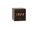 Wecker Mini Cube LED, Holz, braun