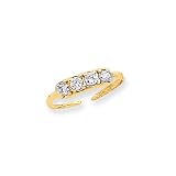 Cubic Zirconia Toe Ring in 14 Karat Gold