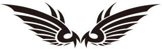 3 Pieces Car Laptop Decal Sticker Wing Black 8.5''*2.5''