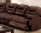 Chocolate Microfiber Recliner Loveseat by Poundex