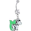 Enamel Zebra Belly Ring