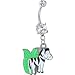 Enamel Zebra Belly Ring