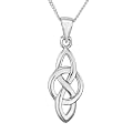 Silver Ladies' Celtic knot & circle pendant + 46cm Curb chain