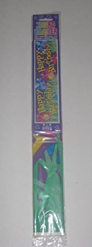 JUMBO Happy Birthday Plastic BANNER by Party Art - 6 ft x 1.5" ~ Dragon Theme