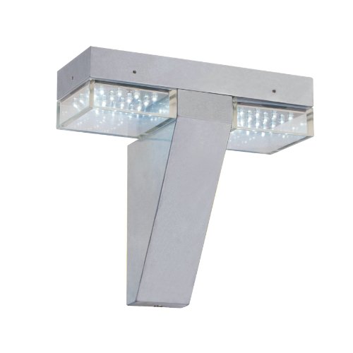 Eglo  87121A Melbourne-2, Silver/Clear Acrylic, 2-Light Wall Light Fixture