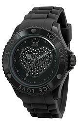 Ice Watch Quartz, Black Dial with Black Silicone Band - Women's Watch LO.BK.U.S.10