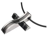 Steel and Black Titanium Modular Mens Cross Pendant Necklace