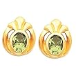 14K Yellow Gold Peridot Earrings
