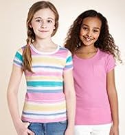 2 Pack - Pure Cotton Striped & Plain Tops