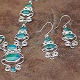 NOVICA Chrysocolla jewelry set, 'Blue Arabesque'