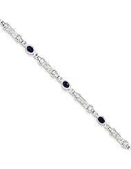 Sterling Silver Sapphire and Diamond Bracelet