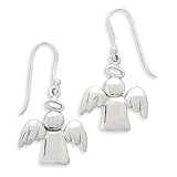 Polished Angel with Halo Earrings on French Wire
