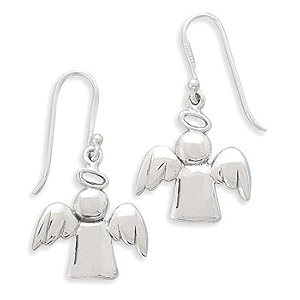 Polished Angel with Halo Earrings On French Wire - Free Shipping