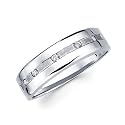 New 14k White Gold Mens Diamond Wedding Ring Band .15ct (G-H Color, SI2 Clarity)