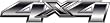 Full Color 4x4 Truck Bed Side Decals in Silver