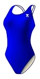 TYR Sport Girls' Solid Maxback Swim Suit,Purple,22