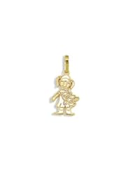 Childrens 14k Yellow Gold Girl Teddy Bear Charm Pendant