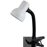 Clip on Light with Adjustable Gooseneck and Strong Clip (White Metal Head) ~ Checkolite International