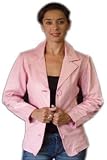 Womens Three Button Pink Leather Blazer Jacket - Leatherbull(Free U.S. Shipping)