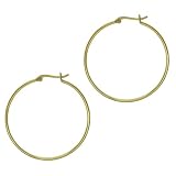 31VlJmOzKBL. SL160  18k Gold Overlay Sterling Silver Click Top Hoop Earrings, 40mm