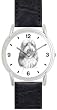 BEARDED COLLIE DOG (MS) - WATCHBUDDY&reg; DELUXE SILVER TONE WATCH - Black Strap - Large Size (Men's or Jumbo Women's Size)