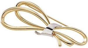 14K Yellow/White Gold Two Tone Brooch 59.00X23.00 Mm