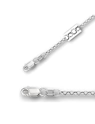 16" 10K White Gold 2.30mm (0.09") Polished Diamond Cut Rolo Chain w/ Lobster Clasp