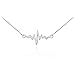 925 Sterling Silver Lifeline Pulse Pendant Heartbeat Necklace