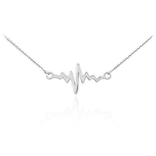 925 Sterling Silver Lifeline Pulse Pendant Heartbeat Necklace