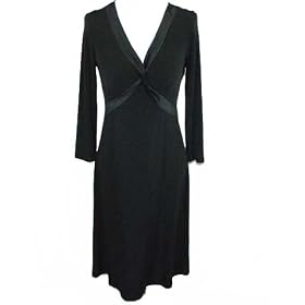 BCBG Paris 3 4 Sleeve Black Jersey Dress
