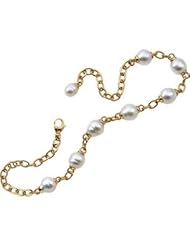 CleverEves 18K Yellow Gold 17 1 2 Inch South Sea Cultured Pearl Necklace