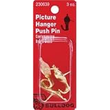 Bulldog Picture Hanger Push Pins-3 Pkg - Bright Brass Contemporary 230639, 4 Item(s) Order by Bulldog