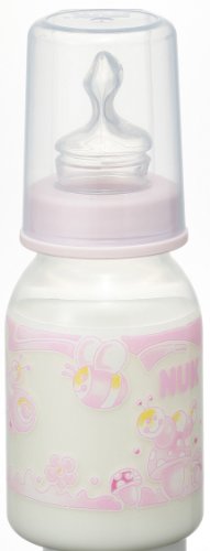 Nuk スタンダードほ乳びん(ポリプロピレン製) 110ml/シリコーンニップル/ローズ&ブルー/ピンク FDNK0070103
