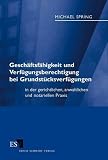 Geschäftsfähigkeit und Verfügungsberechtigung bei Grundstücksverfügungen