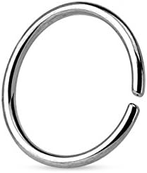 Urban Body Jewelry 20G Stainless Steel Seamless Hoop Ring (1/4" - 6mm) - Nose, Septum, Tragus, Cartilage Ear Piercing