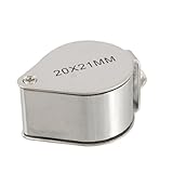 uxcell 　拡大鏡　折り畳み式　宝石拡大鏡ルーペ　シルバートーン　20 x 21mm