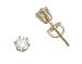 14K Yellow Gold 0.25 CTW Diamond Stud Earrings, Screw back posts