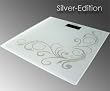 180kg A5 -Weiss mit Blume DESIGN Personenwaage Digitalwaage GLAS G&G