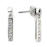 Rhodium Brass with Clear Swarovski Crystal Earrings, Weight: 4.70gm