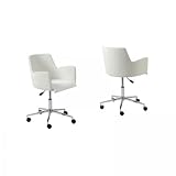 Sunny Office Chair (White/Chrome) (30-34.5H x 23W x 23D)
