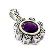 2 Tone Amethyst Flower Pendant