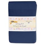 Kids Line Jersey Knit Fitted Crib Sheet - Navy