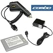 Bargaincell- Verizon LG VX9900 VX-9900 enV Accessory Bundle- Car Cigarette Lighter Charger + Home Travel Charger + Standard Lithium-Ion Battery 900mAh
