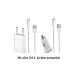 Cover:iProtect Premium 4 in 1 SUPER Zubeh�r SET mit Netzteil / Charger / Slimcharger + KFZ Autoladeger�t / Adapter + 2 x USB Datenkabel / Ladekabel / Connector f�r iPhone 5 G, iPod Touch 5G, iPod Nano 7G, iPad Mini, iPad 4 - mit neuem 8 Pin Anschluss - in WEISS / wei� / white