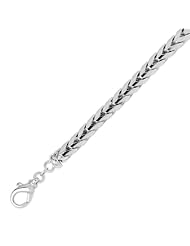 14K Solid White Gold Franco Chain Bracelet 5mm (3/16 in.) - 8.5 in.