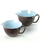 Fudge Brown/Spa Blue Melamine Ribbed Batter Bowl   4 Qts. by Precidio